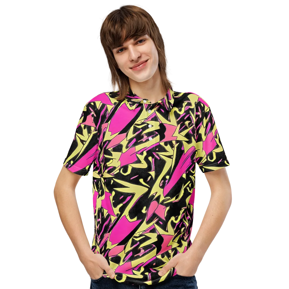 Acid Static on Men's Slim Fit Polo Shirt — Front