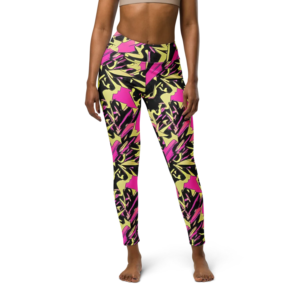 Acid Static on Yoga Leggings — Front