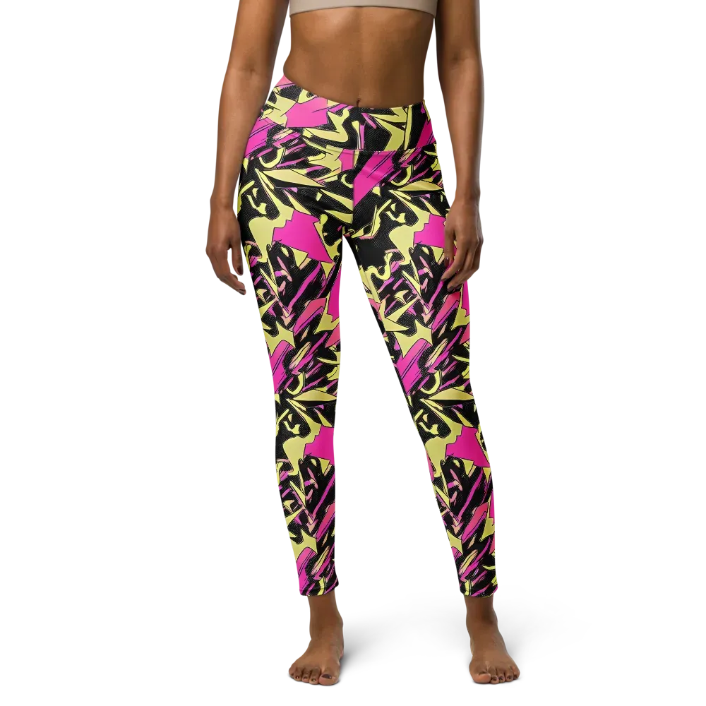 Acid Static on Yoga Leggings — Front