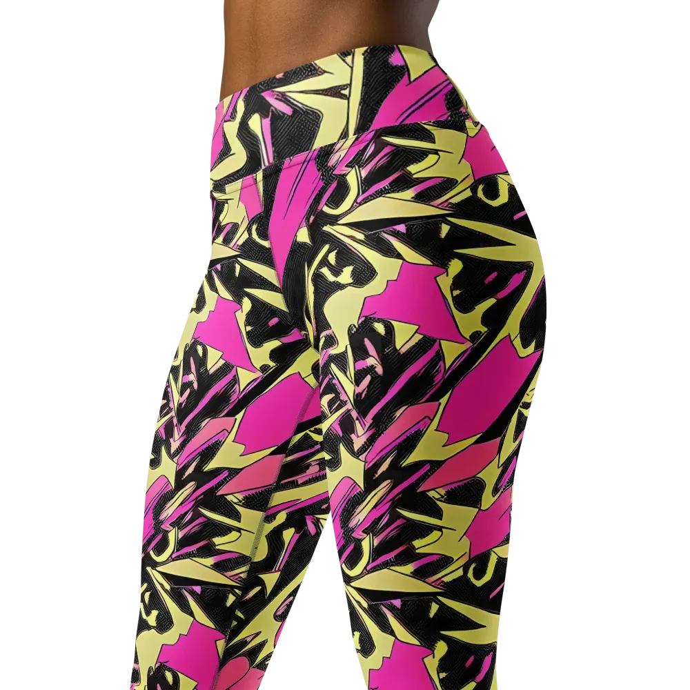 Acid Static on Yoga Leggings — Left Front