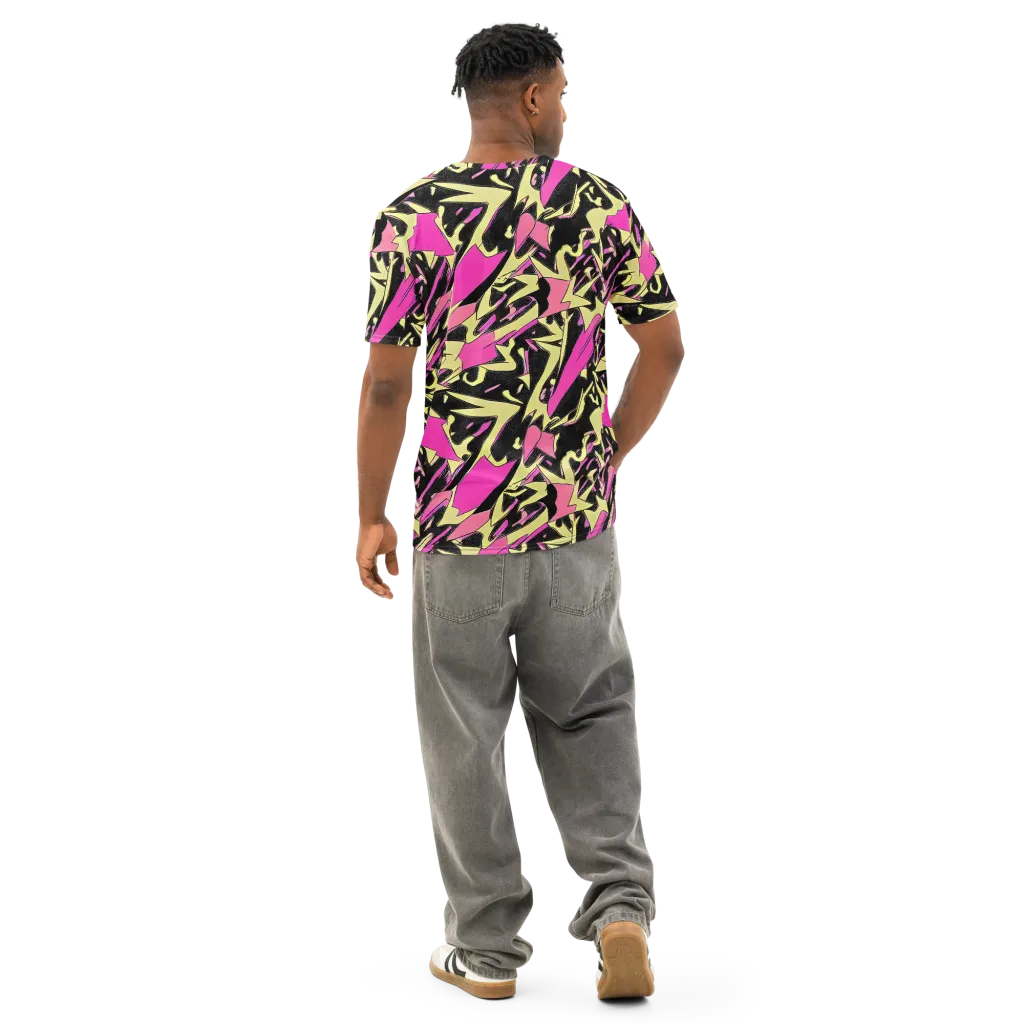 Acid Static on Men's Cotton Crew Neck T-Shirt — Back