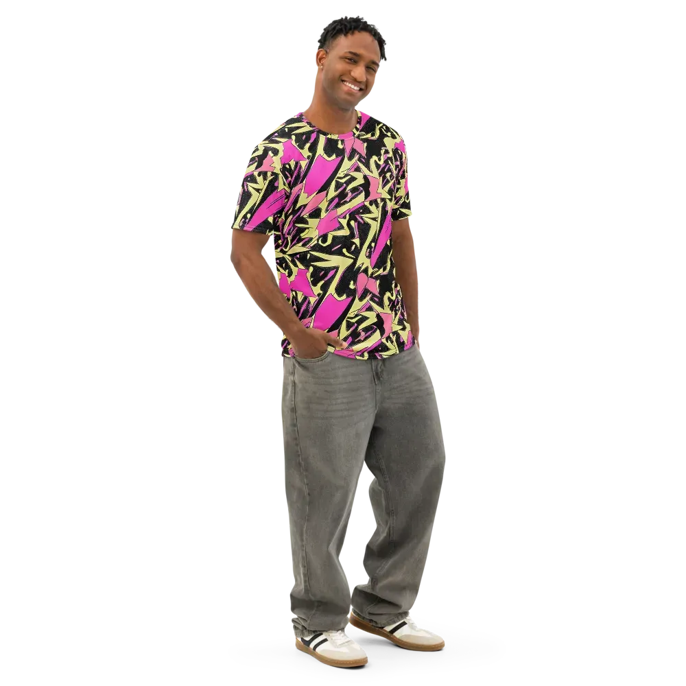 Acid Static on Men's Cotton Crew Neck T-Shirt — Right Front