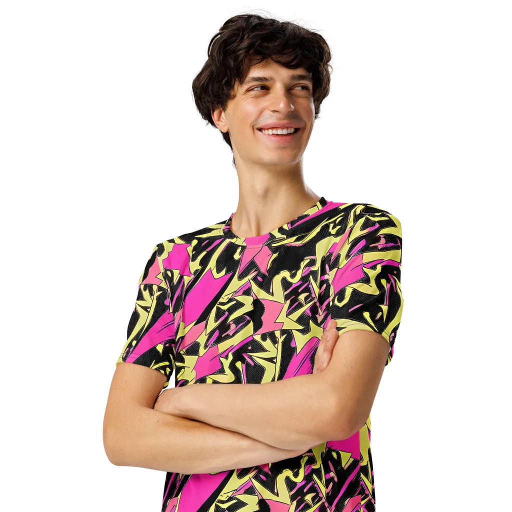Acid Static on Men's Crew Neck T-Shirt — Left Front