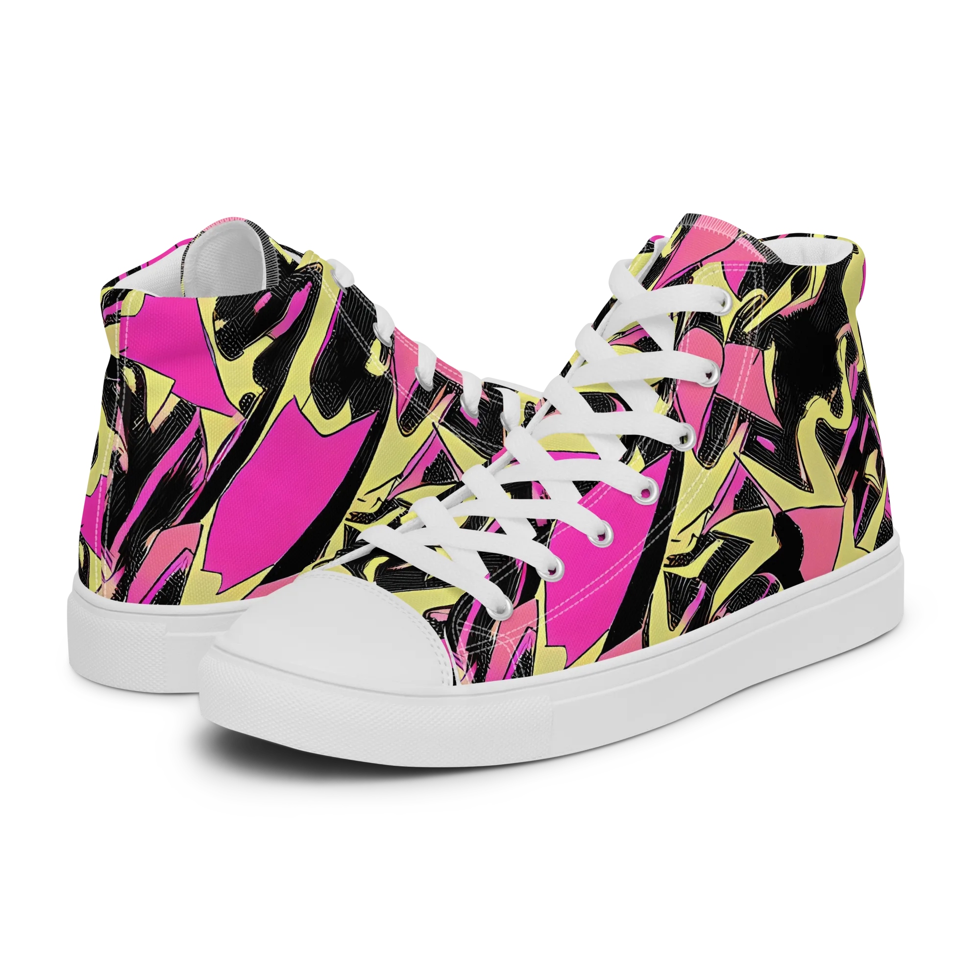 Acid Static on Men's High Top Canvas Shoes — Left
