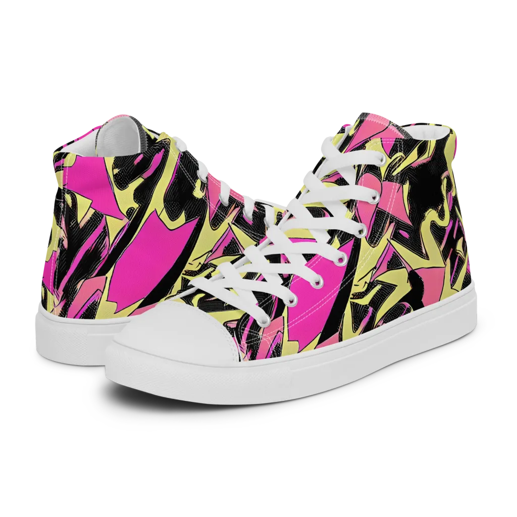 Acid Static on Men's High Top Canvas Shoes — Left