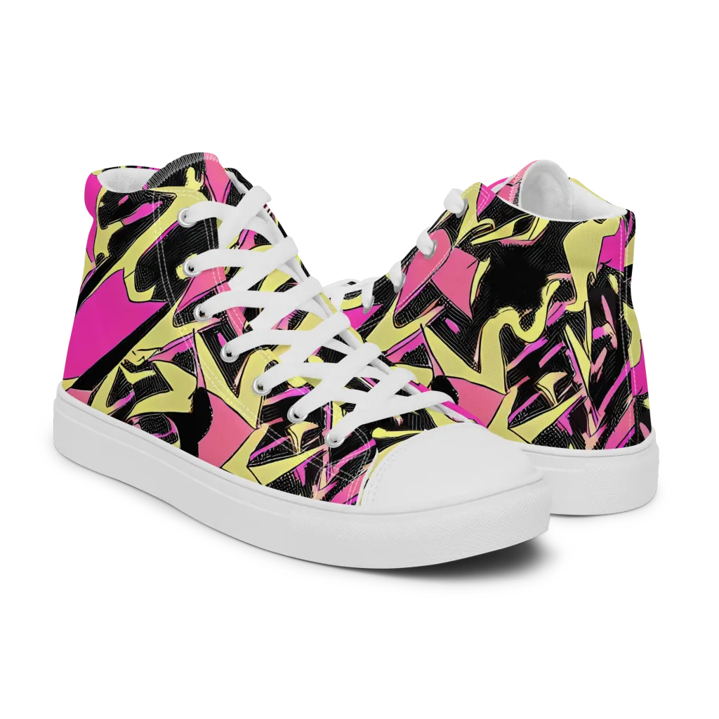 Acid Static on Men's High Top Canvas Shoes — Right