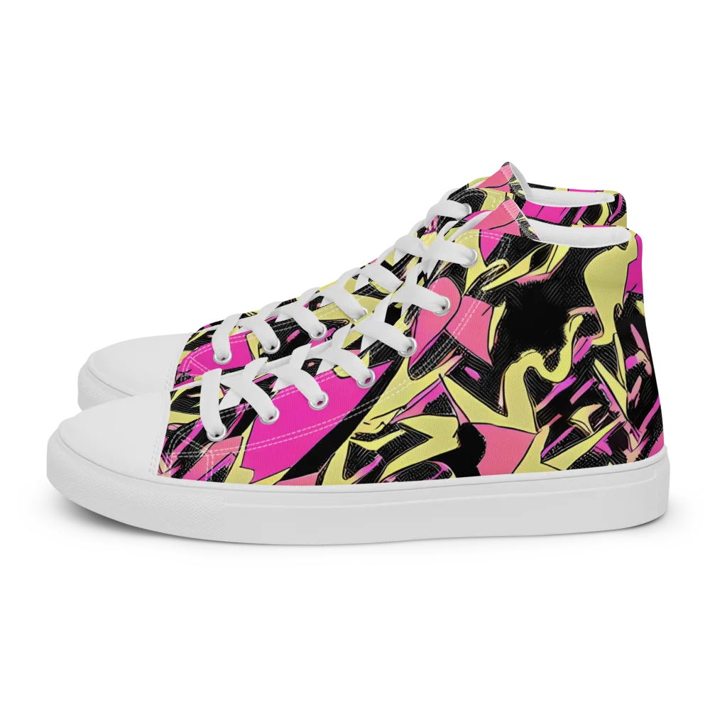Acid Static on Women's High Top Canvas Shoes — Left