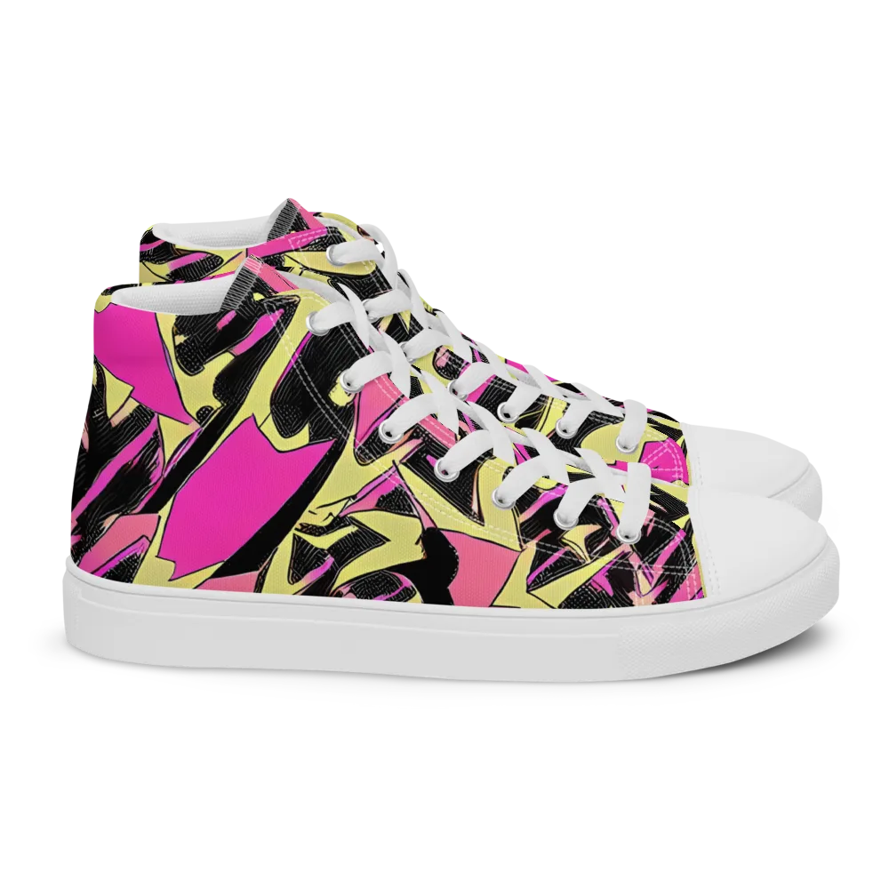 Acid Static on Women's High Top Canvas Shoes — Right