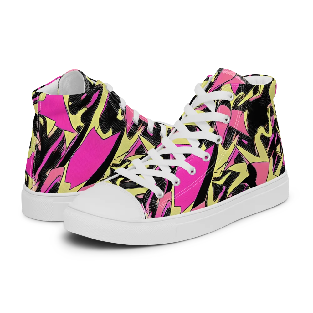 Acid Static on Women's High Top Canvas Shoes — Left