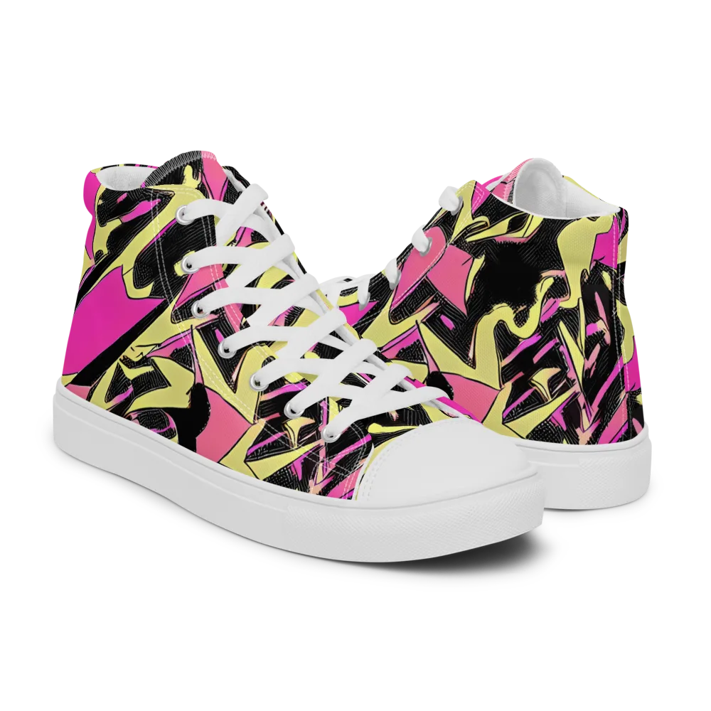 Acid Static on Women's High Top Canvas Shoes — Right