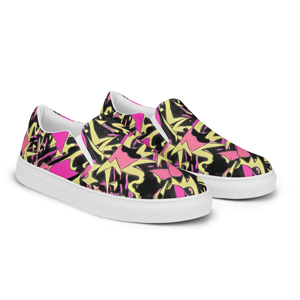 Acid Static on Men's Slip-On Canvas Shoes — Right Front