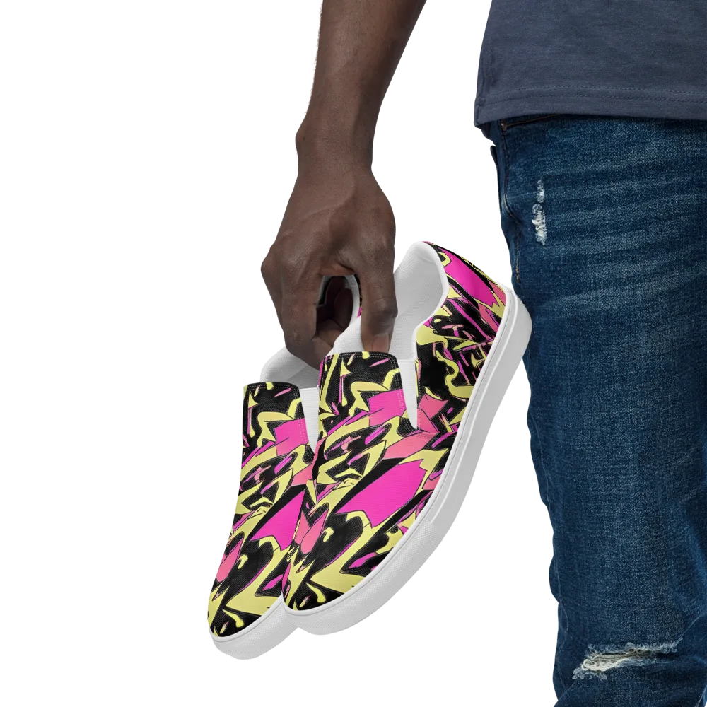 Acid Static on Men's Slip-On Canvas Shoes — Left Front