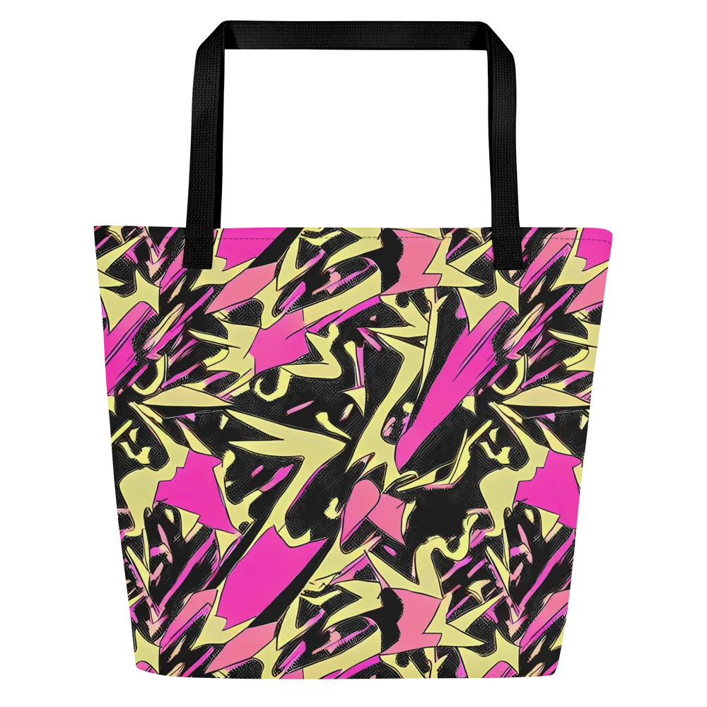 Acid Static on Large Tote Bag W/ Pocket — Front