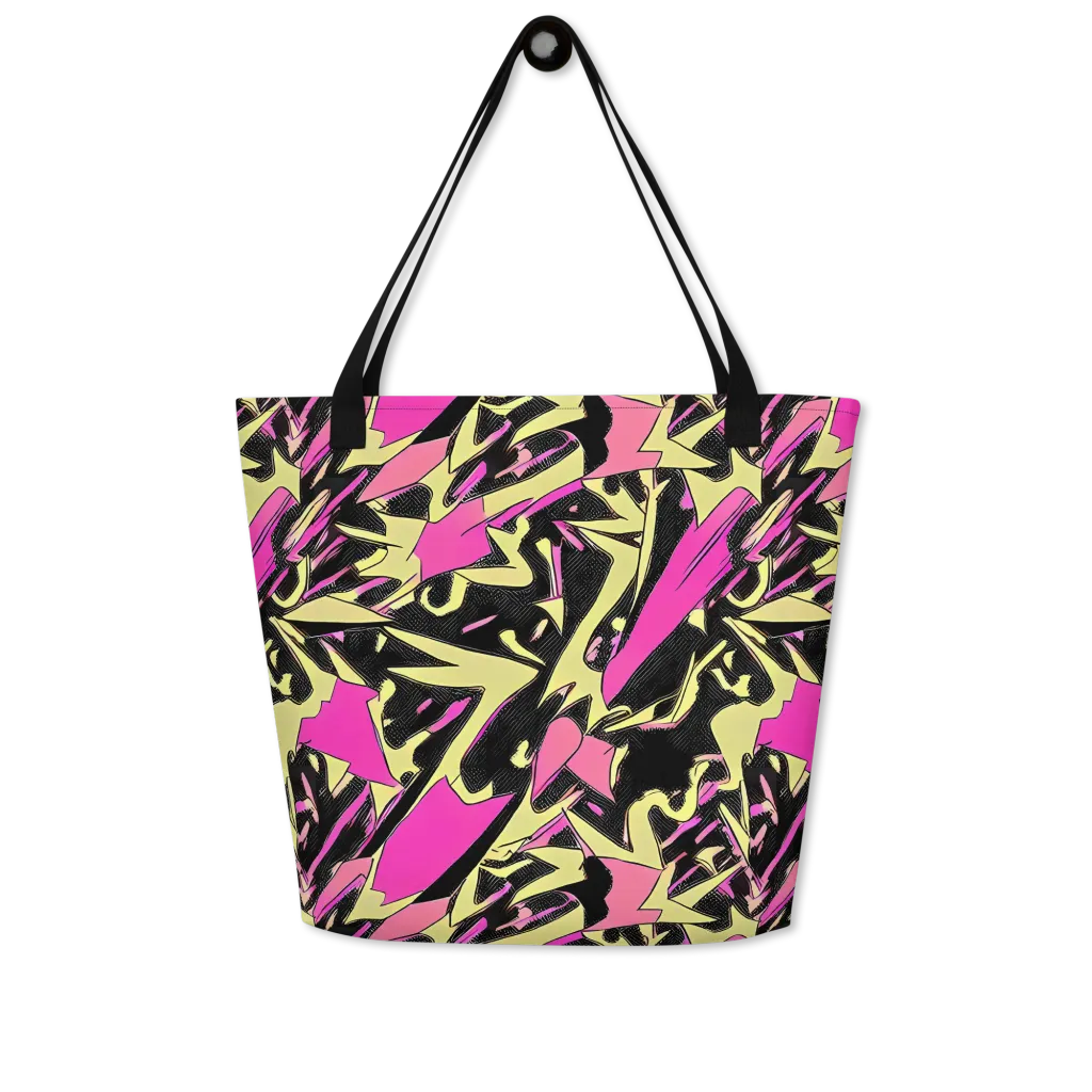 Acid Static on Large Tote Bag W/ Pocket — Front