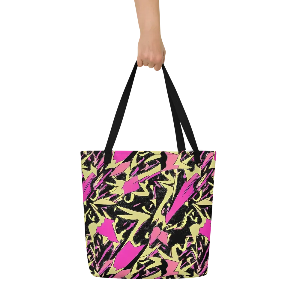 Acid Static on Large Tote Bag W/ Pocket — Front