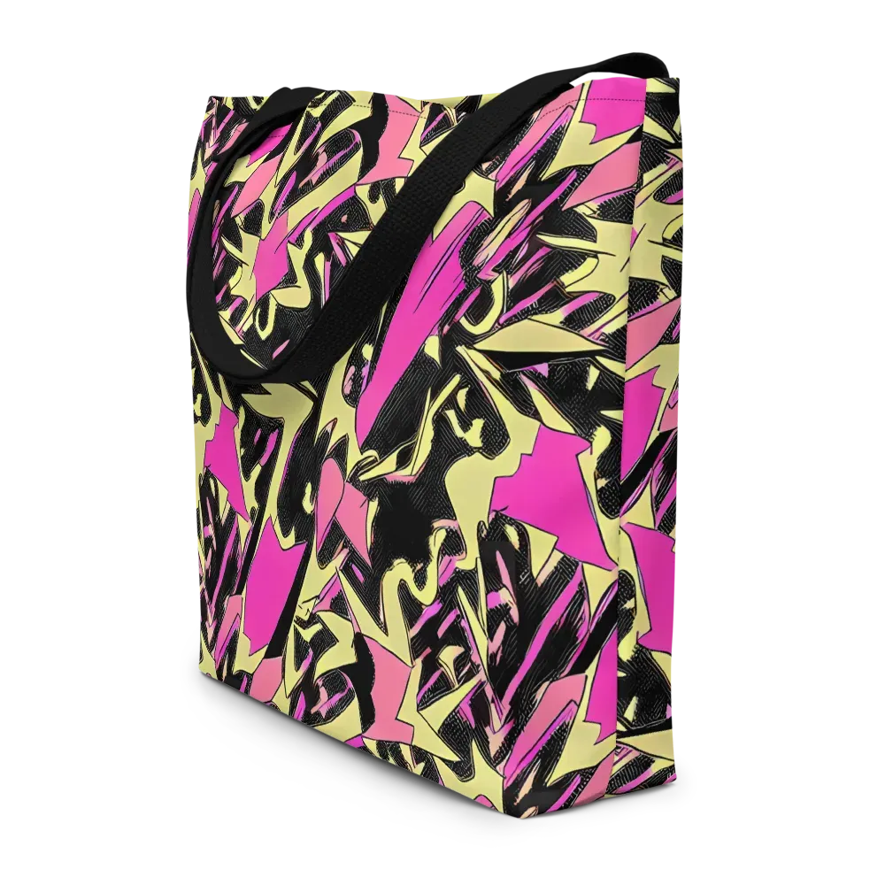 Acid Static on Large Tote Bag W/ Pocket — Front
