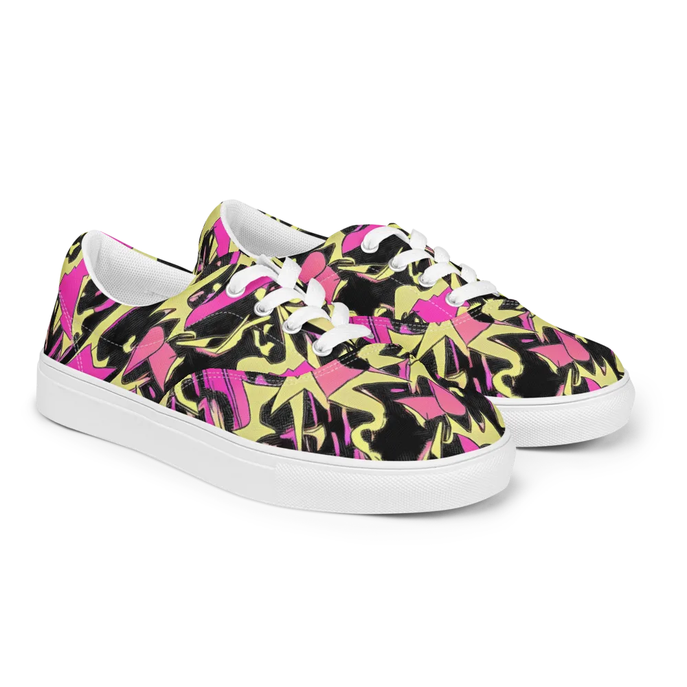 Acid Static on Men's Lace-Up Canvas Shoes — Right Front