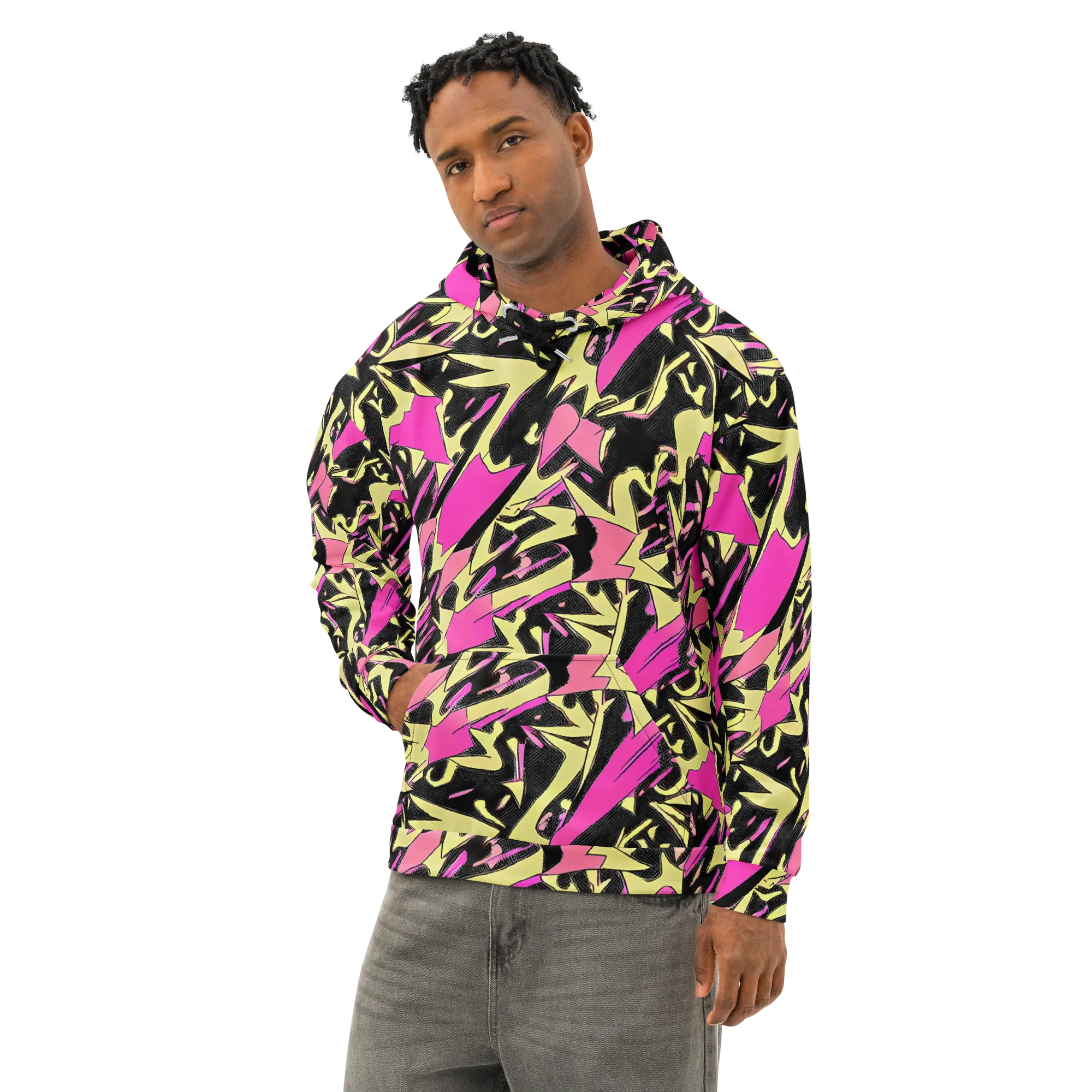 Acid Static on Cotton Hoodie — Left Front