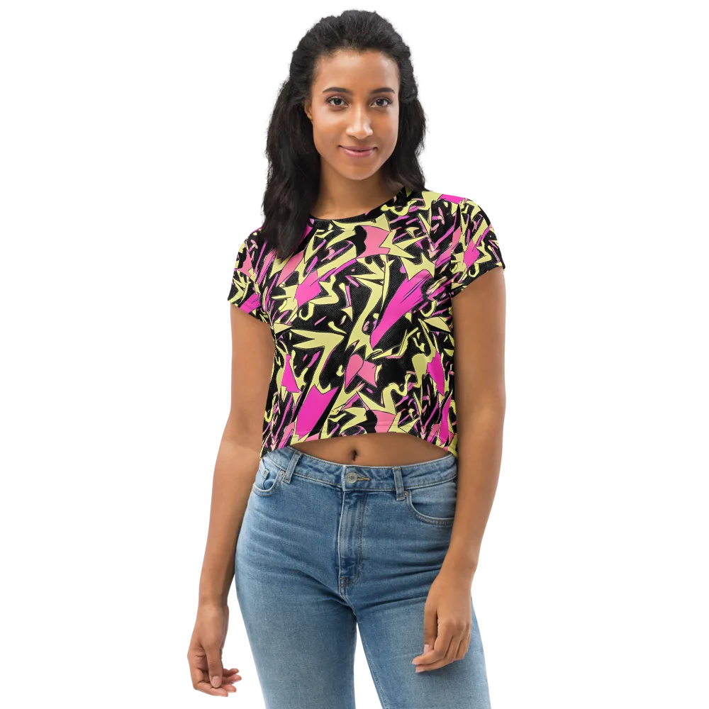 Acid Static on Crop Tee — Front