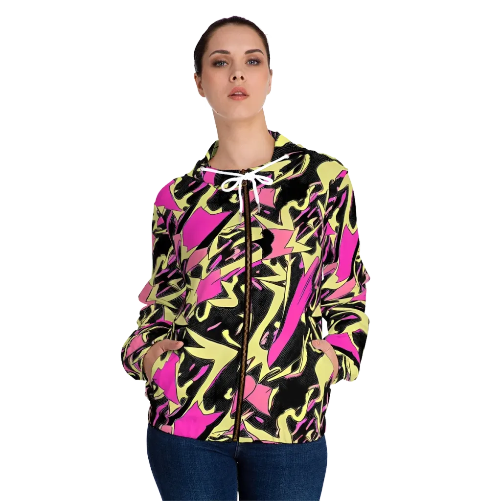 Acid Static on Women's Full-Zip Hoodie — Front On Person