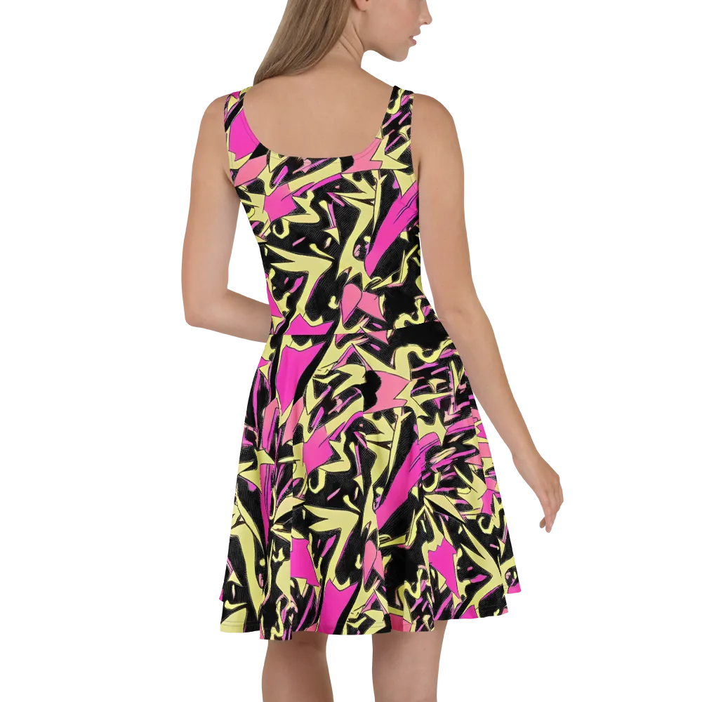 Acid Static on Skater Dress — Back