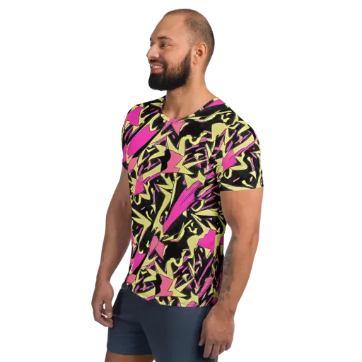 Acid Static on a Men's Athletic T-Shirt