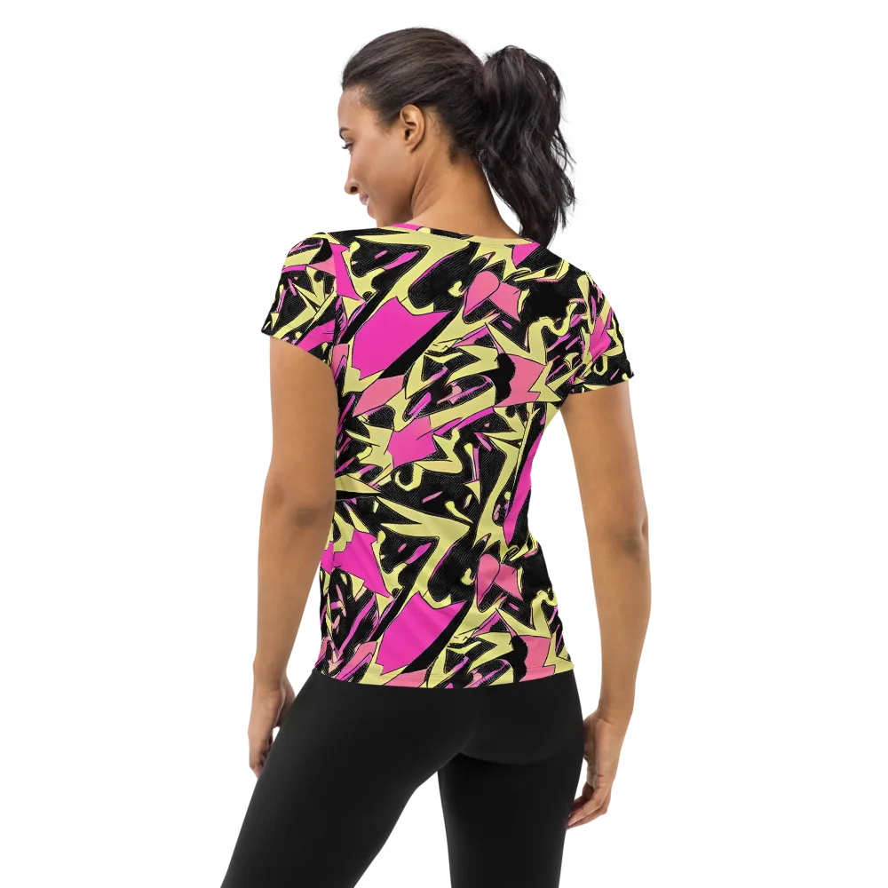 Acid Static on Women's Athletic T-Shirt — Back