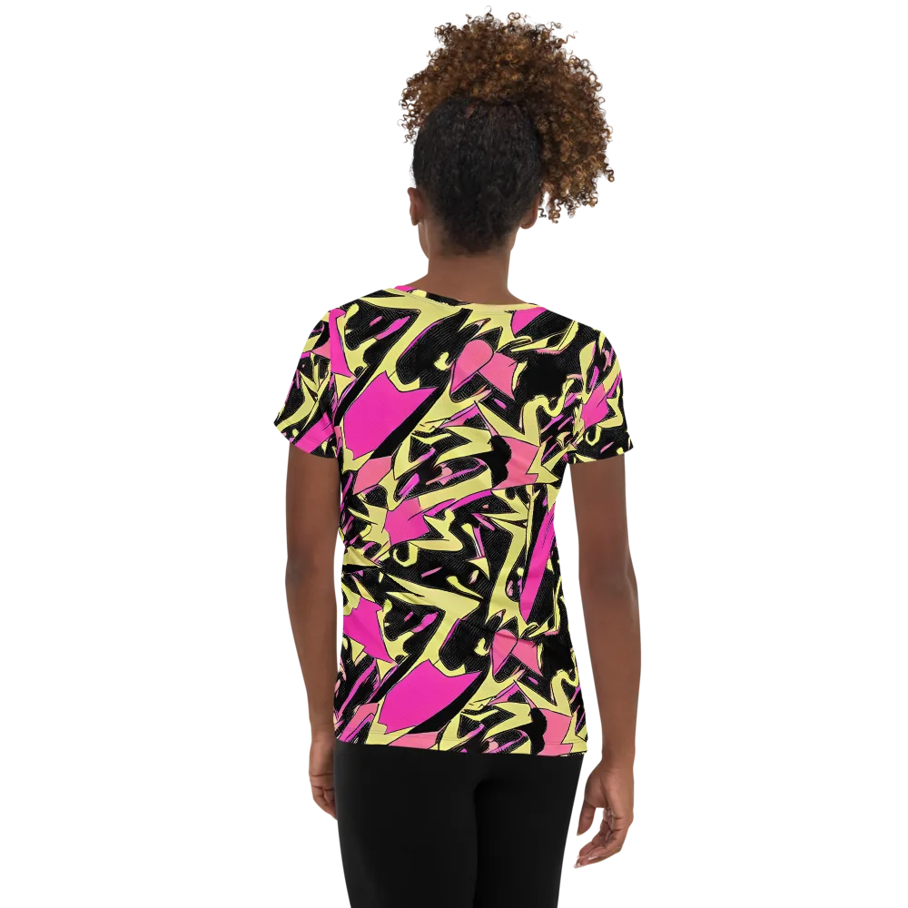 Acid Static on Women's Athletic T-Shirt — Back