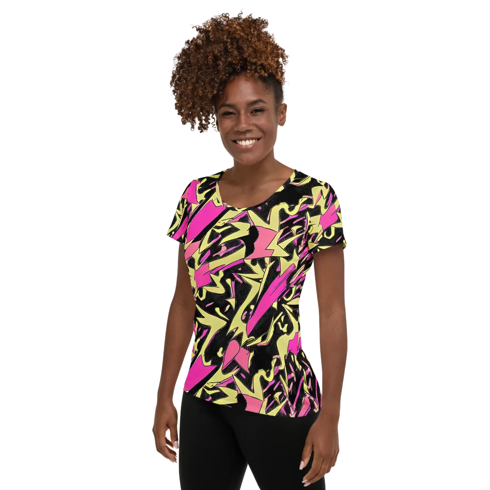 Acid Static on Women's Athletic T-Shirt — Left