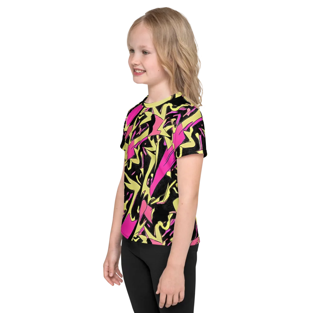 Acid Static on Kids Crew Neck T-Shirt — Left