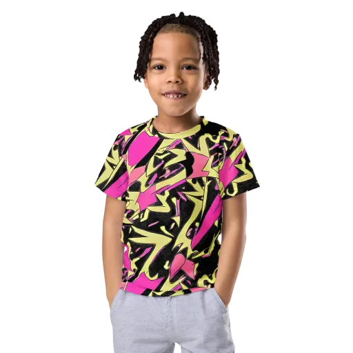 Acid Static on a Kids Crew Neck T-Shirt