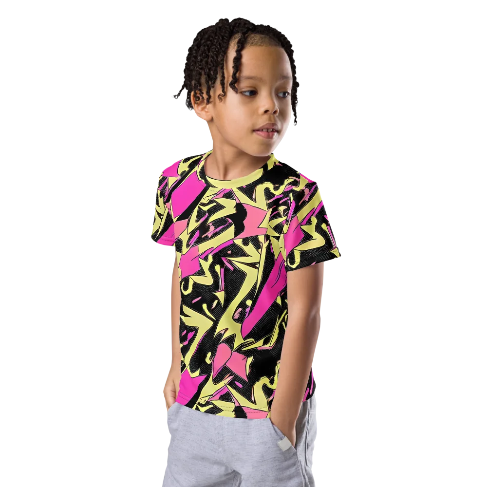 Acid Static on Kids Crew Neck T-Shirt — Left Front