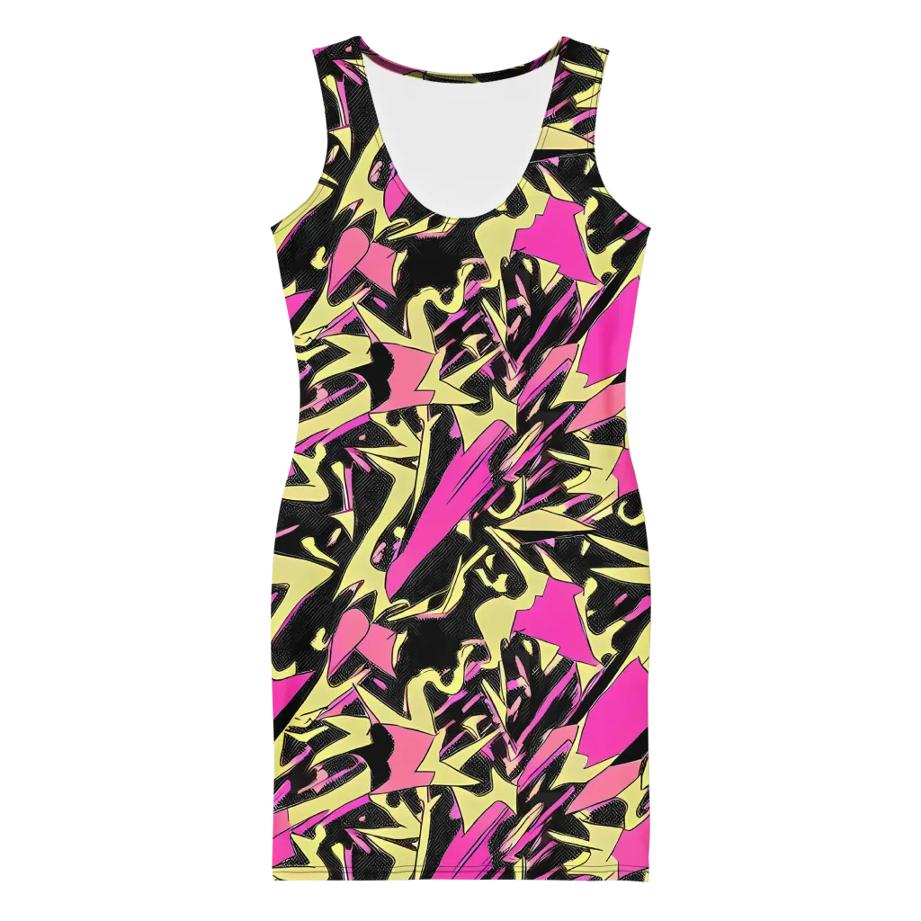 Acid Static on Bodycon Dress — Front