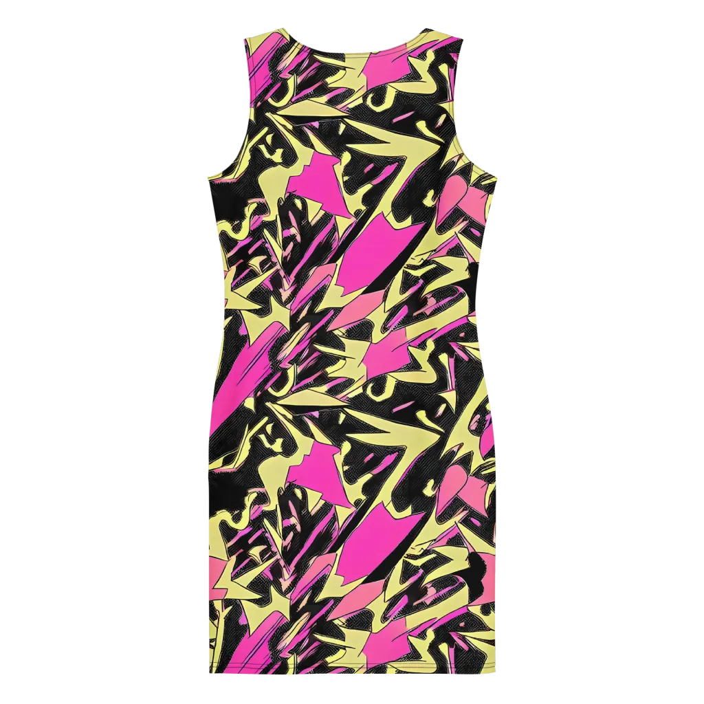 Acid Static on Bodycon Dress — Back