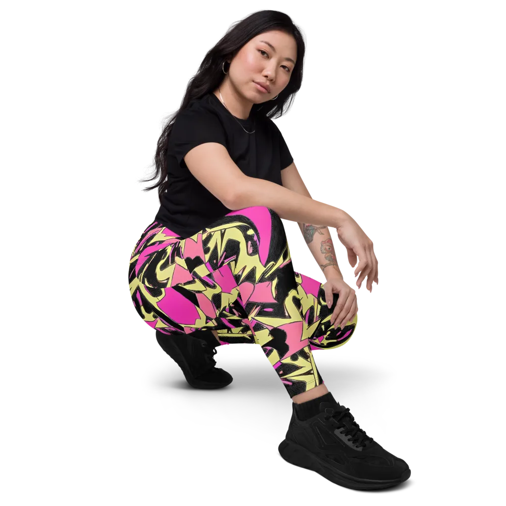 Acid Static on Leggings with Pockets — Right Front
