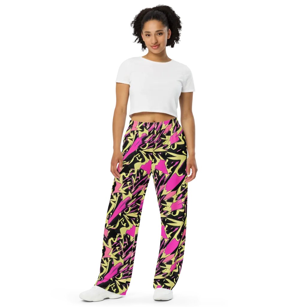 Acid Static on Wide-Leg Pants — Front
