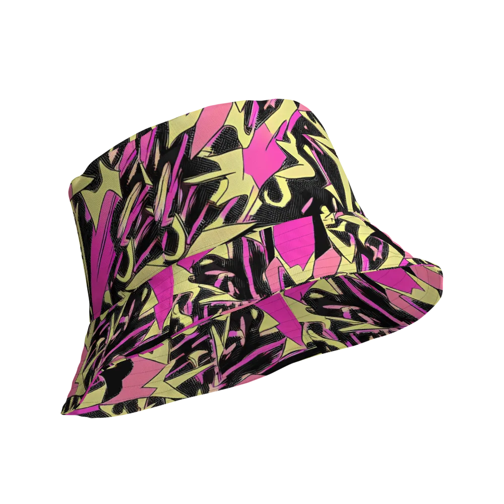 Acid Static on Reversible Bucket Hat — Product details Outside