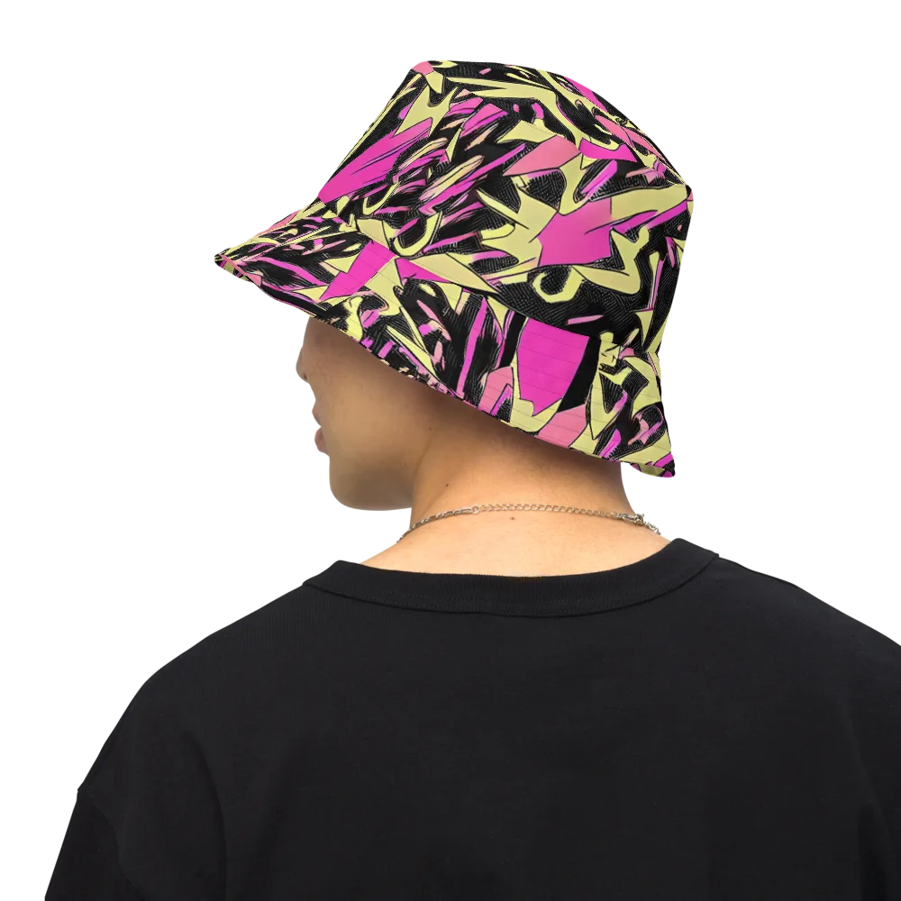 Acid Static on Reversible Bucket Hat — Back Inside