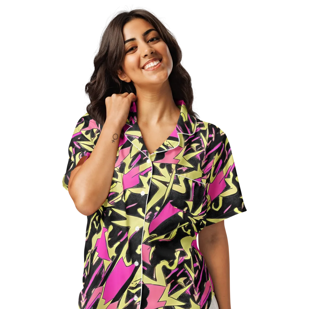 Acid Static on Women's Short Sleeve Pajama Top — Front