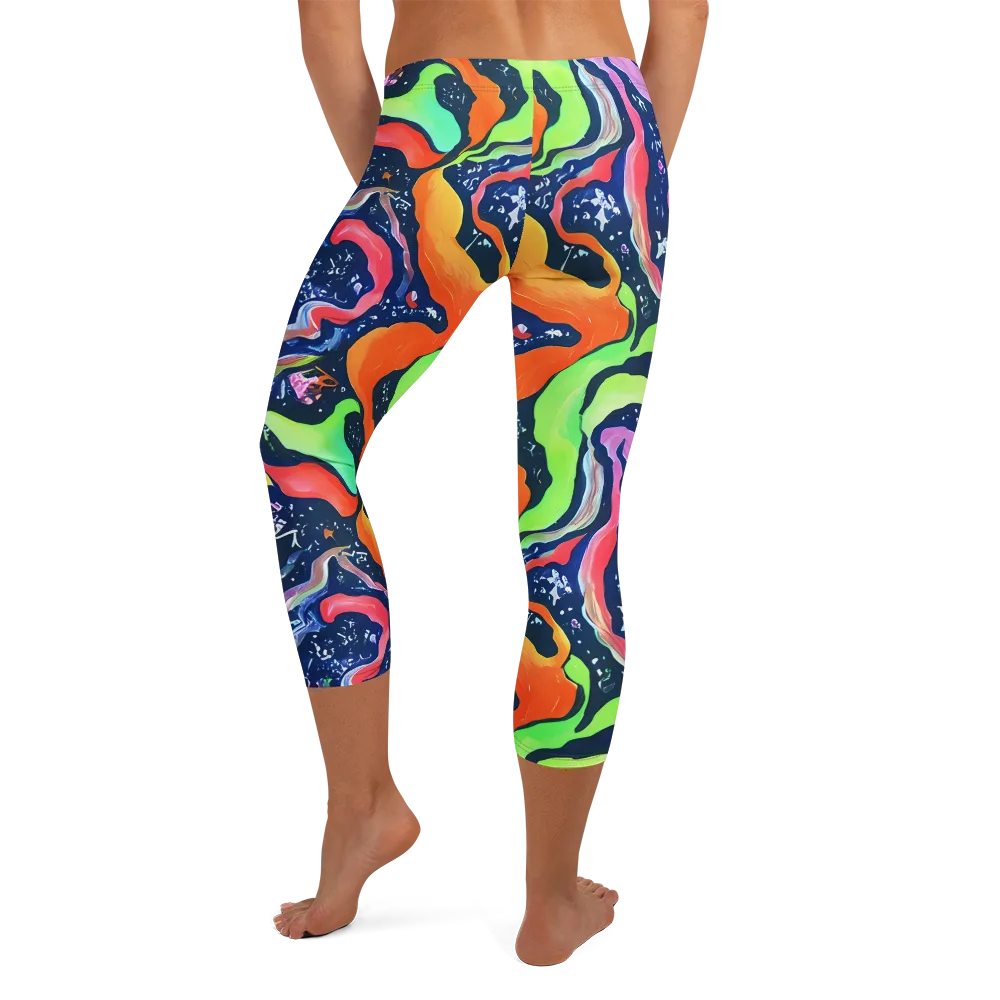 Psychedelic Flow on Capri Leggings — Back
