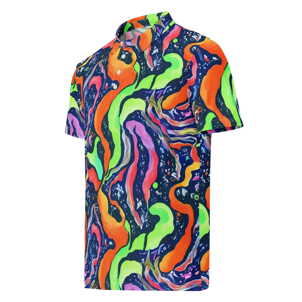 Psychedelic Flow on Men's Slim Fit Polo Shirt — Left Front