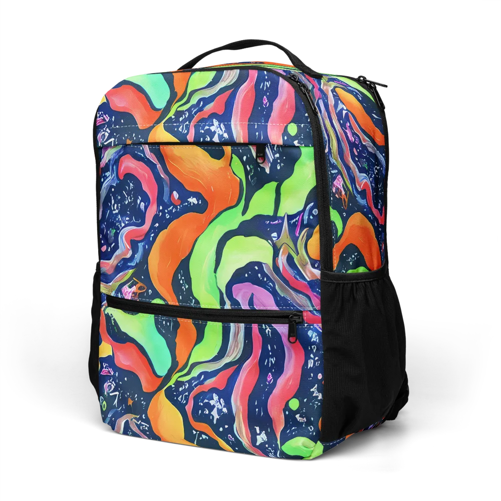 Psychedelic Flow on Utility Backpack — Left Front