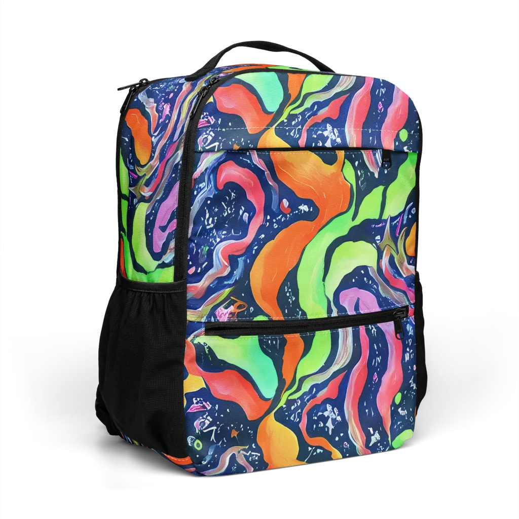 Psychedelic Flow on Utility Backpack — Right Front