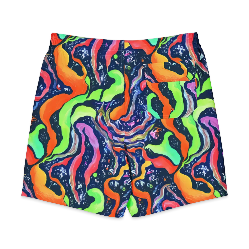 Psychedelic Flow on Men's Board Shorts — Back