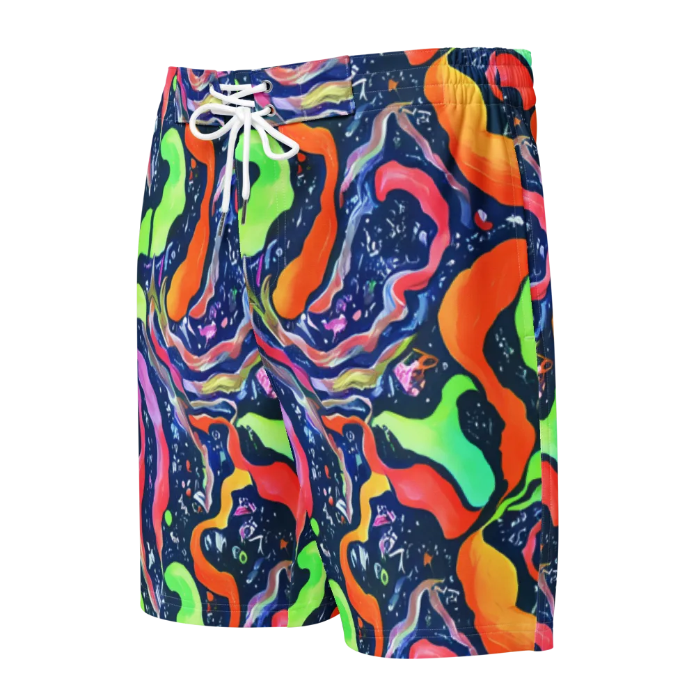 Psychedelic Flow on Men's Board Shorts — Front