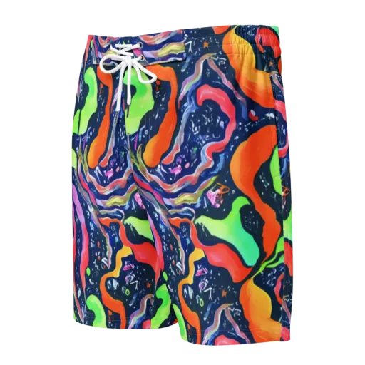 Psychedelic Flow on a Men's Board Shorts