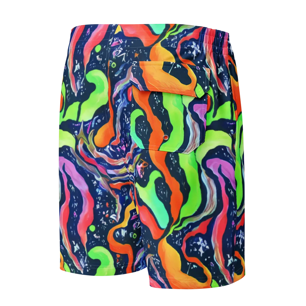 Psychedelic Flow on Men's Board Shorts — Back