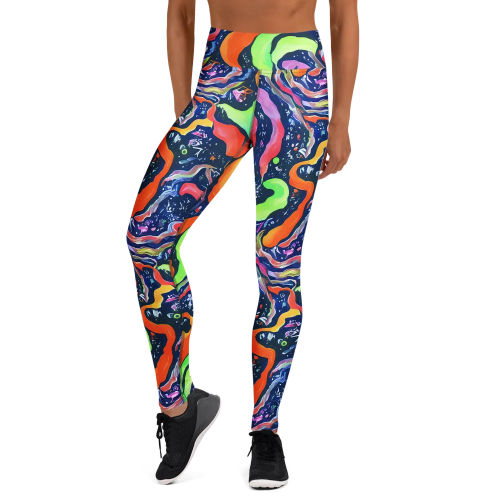 Psychedelic Flow on Yoga Leggings — Front