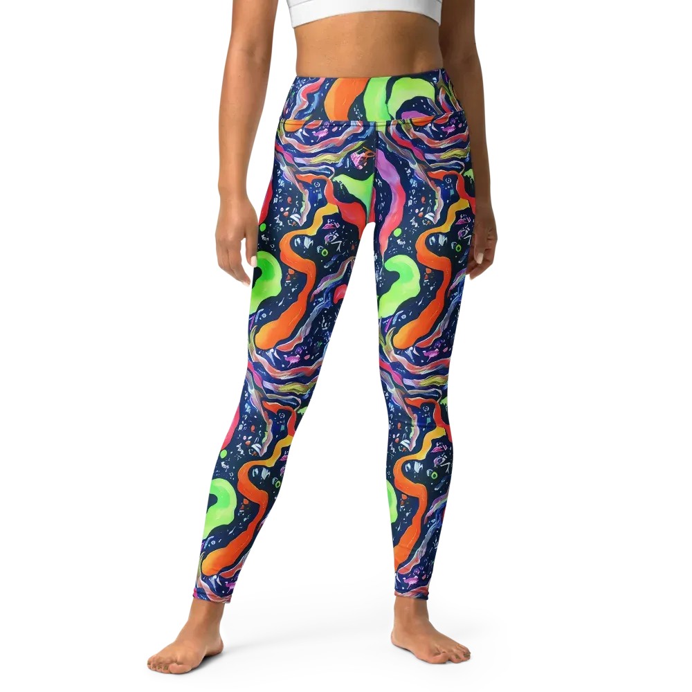 Psychedelic Flow on Yoga Leggings — Front