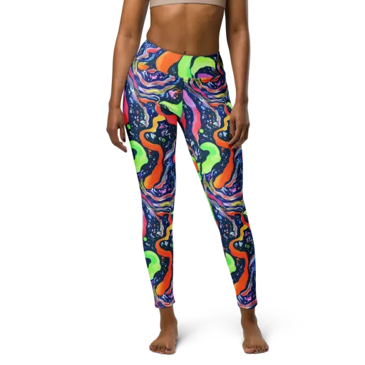 Psychedelic Flow on a Yoga Leggings